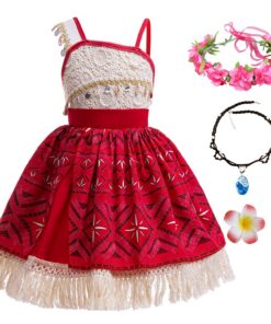 New front Deguisement Princesse Vaiana Enfants avec Accessoires Cosplay Vaiana Carnaval Enfant Costume d'aventure Vaiana pour Anniversaire Dress up Halloween Noël Carnaval Fête Fancy Robe