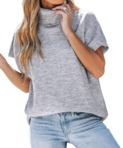CUPSHE Pull d'automne surdimensionné col roulé tricot décontracté pour femme pour l'hiver