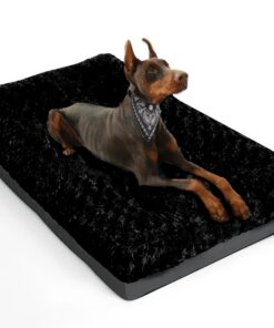 ALANMOND Lit pour Chiens de Grande Taille et Taille Moyenne, Lavable, Imperméable et Antidérapant - Noir, 91 x 58 cm