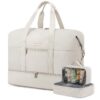 Sac de voyage LOVEVOOK Weekend 56L, cabine femme pour grand/maternité, bagagerie d'avion 50x38x25, travel bag, beige