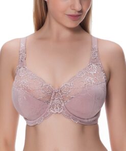 Soutien-gorge DELIMIRA La Isla Femme Minimiseur Dentelle Non Rembourr EU:40G Marron FR105H