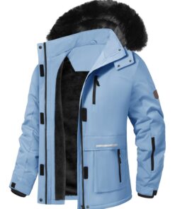 Veste Ski Voqeen Femme Imperméable Hiver Monteuse Coupe-vent Couvre-Chéche Amovible