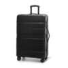 Valise Grande Taille Coque Rigide ABS Spinner Serrure Combinaison Poignée Télescopique Noir