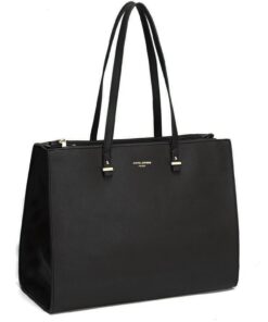 David Jones Sac à main cabas fourre-tout femme grande taille xl - sac porté épaule - noir