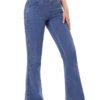Jean Femme Élastique Haute Taille Bootcut Poches Flattées Slim Stretch Mode Taille Elégante Évasé Jambe Large