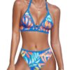 CUPSHE Ensemble bikini deux pièces pour femme - Taille haute - Dos nu - Crochet dans le dos - Pour la plage - Comfortabl