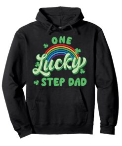 titre SEO optimisé : One Lucky St Patricks Day Trèfle arc-en-ciel pour père adoptif Sweat à capuche