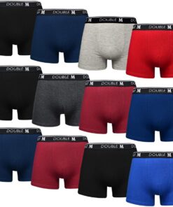 Doublé Pack De 2, 4, 6 ou 12 Caleçons en Coton pour Hommes - Élastiques et Confortables - Disponibles en Tailles M, L, X