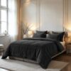 Zelesta Teddybed Couette 4 Saisons Anthracite 240x200 Cm - Couette Washable sans Cover - Hypoallergénique Moelleuse - Co