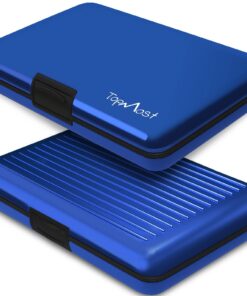 Étui en Aluminium Protection RFID pour Hommes et Femmes, Portefeuille Slim 12 Cartes et Billets Anti-vol Données Support