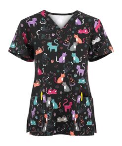 Blouse Médicale Femme Col en V Manche Courte | Uniforme De Travail | Infirmière & Esthéticienne
