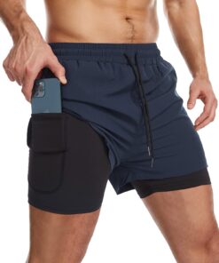 Danfiki Short de Sport Respirant et Séchage Rapide pour Homme avec Poches