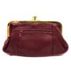 Charmoni Grande Portefeuille Porte-Monnaie Femme en Cuir d'agneau (Bordeaux) - Poche zippée - Fermeture clic clac Fermoi
