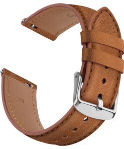 Bracelet de cuir Wanme Compatible avec Garmin Venu 2S/Venu 3S/Vivomove 3S / Vivoactive 4S pour Femmes, 18mm, Remplacemen