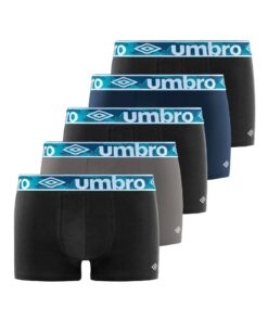 Caleçon Boxeur Umbro Lot de 5 Adulte Homme Sports Élégant Coupe Étroite Bleu