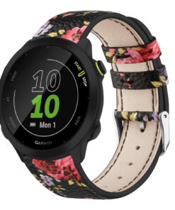 bracelet en cuir véritable pour Garmin Forerunner 55/645/245, bracelet en cuir authentique de 20 mm pour Garmin Vivoacti