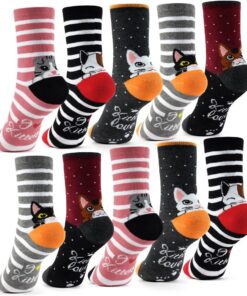 HAGOT 10 paires chaussettes fille colorées, respirantes en coton, pour enfants et baskets enfants
