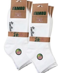 JOPHY & CO. Chaussettes en bambou unisexe pour hommes et femmes - 6 paires - Blanc - Douces et respirantes - Modèle cour