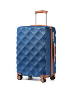 Valise British Traveller Grande Taille pour Voyages Longs(Rigide et Légère)(Marine/Brun)