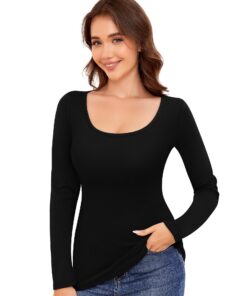 Thermique Pull Femme Manche Longue Col Rond Chaussant Tout Terrain Échauffement