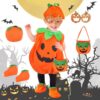 Déguisement Halloween Citrouille Enfant Cospla Convient pour Halloween Vêtements Sac Chaussures Lunettes