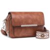 Roulens Sac à bandoulière pour femmes en cuir végétalien, grand sac pour téléphone porteur large sangle réglable