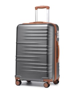 Valise de voyage British Traveller Gris 54x36.5x21.5 cm Ultra Légère TSA Serrure Roulottes 360 degrés