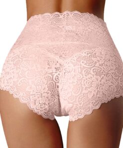 Culotte Gainante Femme Post Accouchement | Grande Taille Élastique Douce | Ventre Plat Dentelle Transparente pour Sous-V