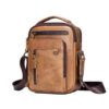 Pundarika sac bandoulière homme cuir véritable,Vintage pochette homme sac a main,Cuir véritable multipoche sacoche homme