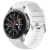 Bracelet Wánme Compatible Avec Samsung Galaxy Watch 46mm et 3 45mm, Gear S3 Frontier/Classic, Blanc 22mm Silicone