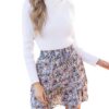 CUPSHE Jupe courte à volants pour femme - Motif floral, cordon de serrage, idéale pour le quotidien et les sorties légèr