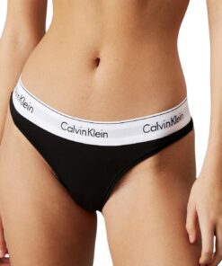 Calvin Klein String Tanga Femme - Confortable et Élégant, Pour les Soirées - 100% Coton Respirant, Taille Unique