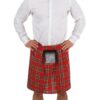 P'TIT CLOWN Scottish Kilt Rouge Tartan Pour Homme Carnaval Taille Unique