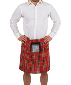 P'TIT CLOWN Scottish Kilt Rouge Tartan Pour Homme Carnaval Taille Unique