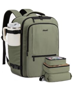 LOVEVOOK Sac à dos de voyage Homme Femme OEKO-TEX STANDARD 100 vert 17,3 Zoll