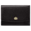 WITTCHEN Portefeuille en cuir de grain noir | Grand format pour homme | Idéal pour voyager | Porte-cartes fonctionnel et