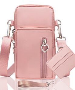 LYJOW Pochette Téléphone Portable pour Femmes - Bandoulière Adaptable - Portefeuille - Sac à Main - Pour Sport et Voyage