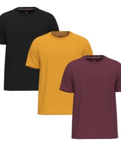 SoftSpun 3 Pack T Shirts Pour Hommes | 100% Coton T-shirts Pour Hommes de QualitéPremium T-shirts Semi-Formel Col Rond |