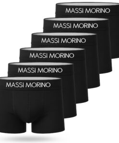 Titre SEO optimisé : "Boxers en Coton Noir Homme Massi Morino | Grande Taille Élastique | Lot de 6 ou à l’Unité (S à XXL