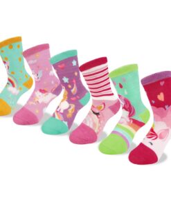 Chaussettes Enfants Filles confortables et douces de 2 à 11 ans | Queenshin 6 Paires