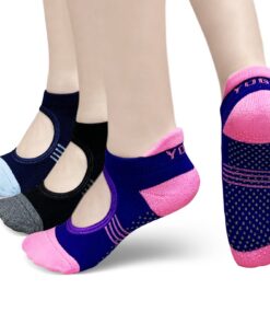 Chaussettes de Yoga Antidérapantes PUTUO pour Femmes: Chaussettes de Pilates en Coton OEKO-TEX pour Yoga, Danse et Worko