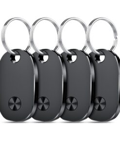 Air Traceur Tag Lot de 4 [weTag Pro] - Bluetooth Tracker iOS Seulement - Batterie Remplaçable - IP67 Étanchéité - Locali