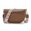 Boadlol Grand Sac Banane Femme Sac Bandouliere Cuir Vegan Sacoche Léger Poches Multiples Usage Jour et Nuit