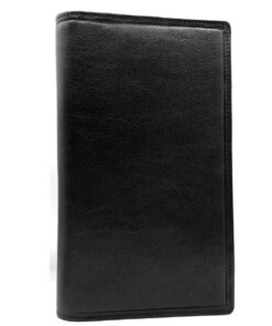 Charmoni Etui Porte chéquier Protection Anti RFID - Noir - Cuir Vachette