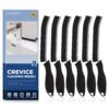 Cleangor Brosse à Joints Multi-Usages Nettoyage Salle de Bain, Cuisine et Fenêtre avec Poignée Ergonomique (Noir, 6)