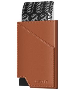 VULKIT Étui à Cartes RFID Étanche en Aluminium ultra Fin pour Cartes de Crédit, Poche pour Billets et Pièces, Étui Pop-u