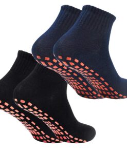 NATUCE 2 Paires Chaussettes Antidérapantes pour Yoga Pilates Danse femme Homme | Coton Respirant | Fitness Gymnastique