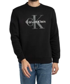 Calvin Klein Sweat-Shirt à Enfiler Homme Hiver Chic et Confortable Taille Grande Polyester Washé
