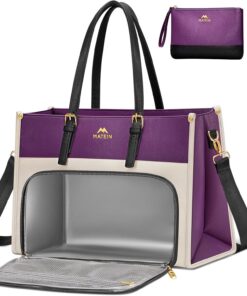 MATEIN Sac Cabas Femme Résistant à L'eau Avec Isotherme Compartiment et USB Charging Sacoche Ordinateur 15,6 Pouces Pour