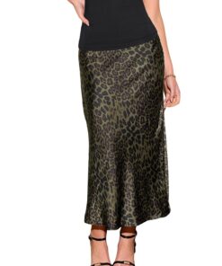 CUPSHE Jupe mi-longue en satin pour femme élégante, confortable, pour travail et soirées